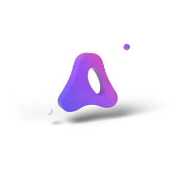 The Replica symbol in 3D, in purple and pink
